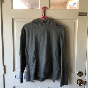 Distressed hoodie army green